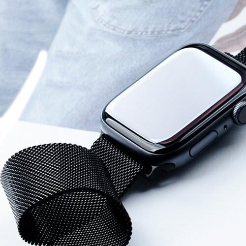 Magnetic loop for Apple watch band 44mm 42mm 40mm 38mm stainless steel bracelet strap for iwatch series SE 6 5 4 3 2 watchband