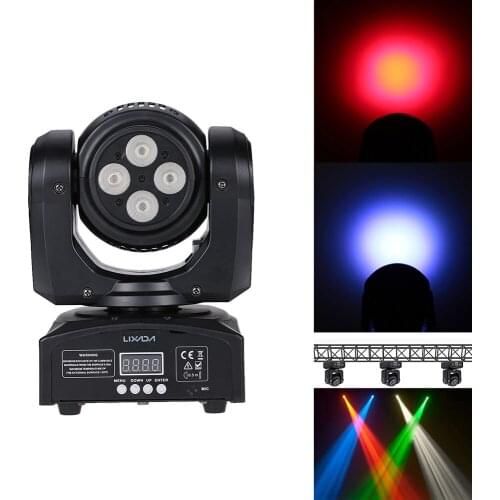 RGBW Professional Stage Light 15/21Channel DMX512 8LED DJ Lamp Rotating Moving Head Light Lamp for Disco KTV Club Lixada