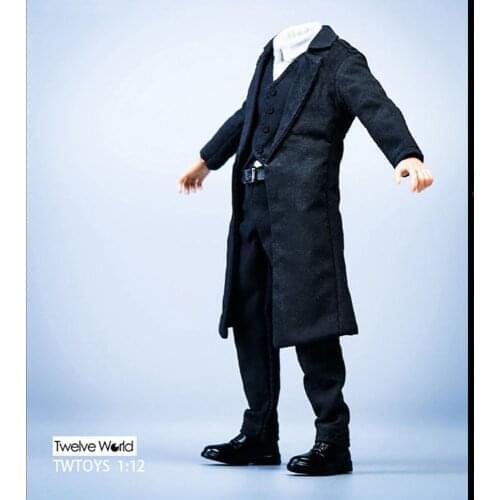 TW2031 1/12 Male Overcoat Suit Vest Leather Shoes Set Clothes Model For 6'' Soldier Action Figure Dolls Pre-order TWTOYS