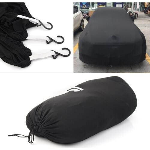 Universal Black Car Cover Windproof Snow Dust Protector Cover For VW Volkswagen Sedan Models
