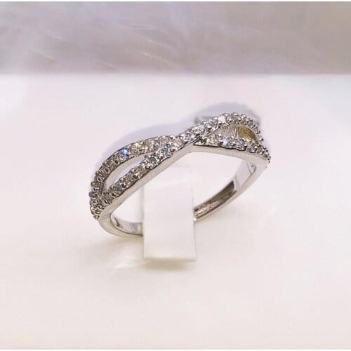 Japanese And Korean Version Of Simple Crystal Intertwined Ring Personality Simple Ladies Wedding Rings