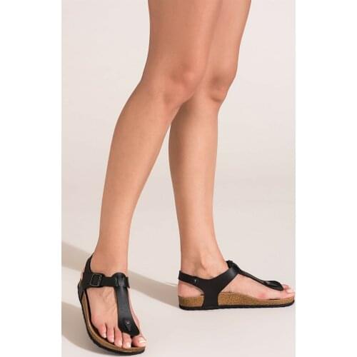 2021 New Women Leather Sandals Flat Comfortable Rope Women Beach Shoes Female Casual Platform Sandals for Girls Made in Turkey