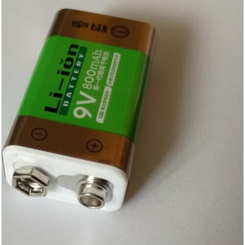 1pcs brand new 9V 800mAh lithium-ion lithium battery for wireless microphone KTV microphone charging port LED lights