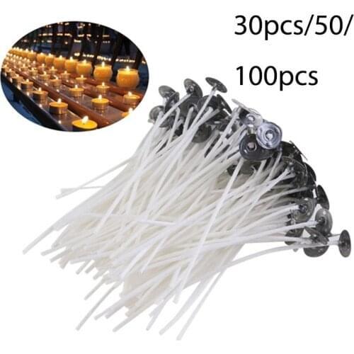 100/50/30pcs Candle Wicks Smokeless Wax Pure Cotton Core for DIY Candle Making Pre-waxed Wicks Party Supplies