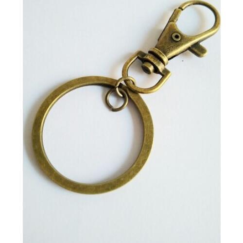 100PCS antique bronze 32mm split key ring 38mm lobster swivel clasp hooks keychain accessories for DIY jewelry making CFS188