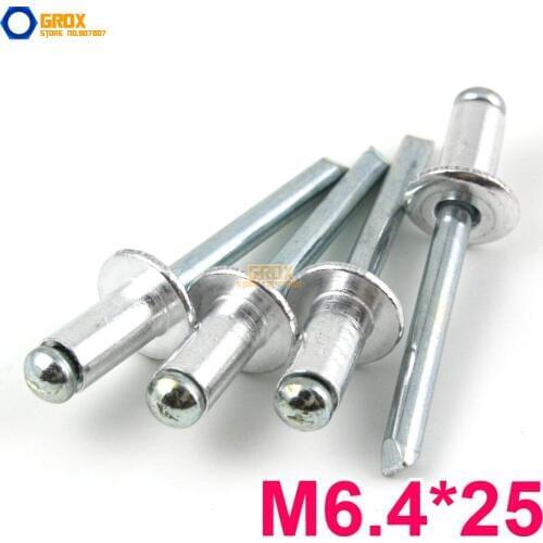 30 Pieces M6.4*25 Aluminum Blind Rivet Pop Rivet Dome Head Open End