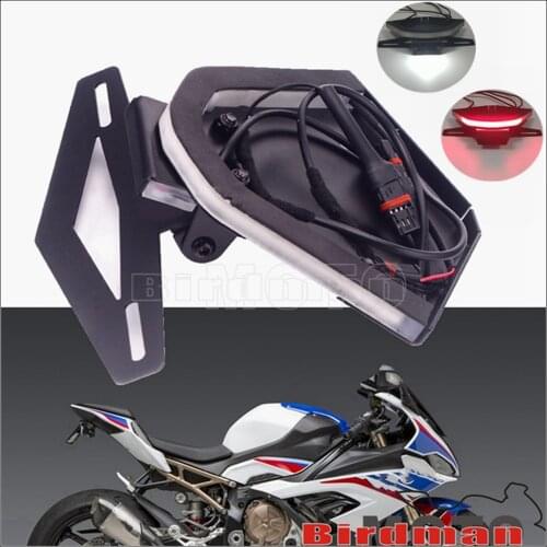 LED Tidy Fender Eliminator For BMW S1000RR 2020 Motorcycle Amber Turn Signal White License Plate Light Tail Holder Bracket Kit