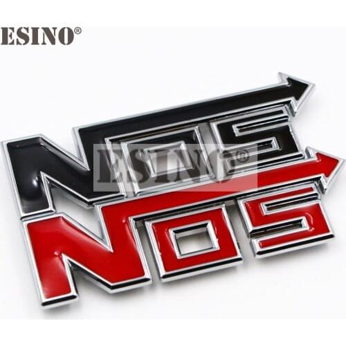 Car Styling Universal 3D Metal Chrome Zinc Alloy Emblem NOS Nitrogen Car Body Badge Sticker Decal Auto Accessory