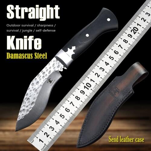 Blackdragon Hand Forged 9cr18mov Steel Fixed Knife High Hardness Sharp Outdoor Survival Straight Knife EDC Tool Fruit Knife