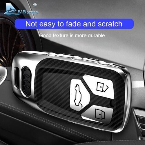 AIRSPEED for Audi A4 A4L A6L A5 B9 Q5 Q7 TT TTS 8S S5 S7 Accessories TPU Carbon Fiber Style Car Key Case Cover Protector Shell