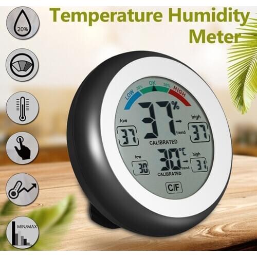 LCD Touch Screen Digital Thermometer Hygrometer Car Indoor Home Outdoor Termometer Temperature Humidity Meter Weather Station