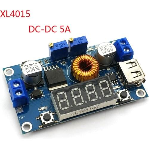 DC-DC 5A Digital LED Drive Lithum Battery Charger Module CC/CV USB Step Down Buck Converter With Voltmeter Ammeter