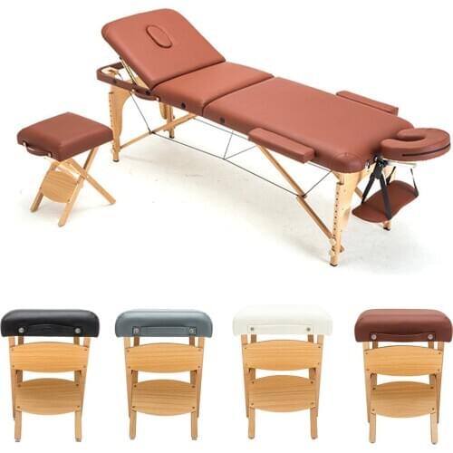 Wooden Folding Massage Stool Salon Tattoo Massage Facial Spa Stool Chair