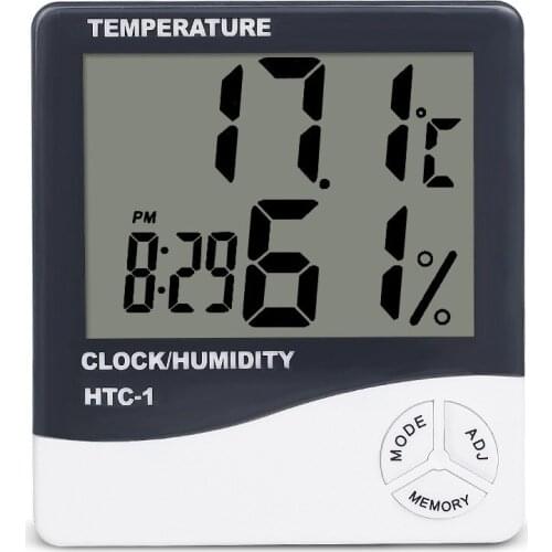 Large screen domestic thermometer hygrometer high precision indoor electronic thermometer with electronic alarm clock