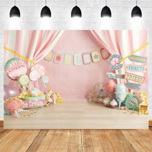 Yeele Photocall Baby Birthday Backdrop Props Photography Candy Shop Portrait Party Decor Background Photo Studio Photographic
