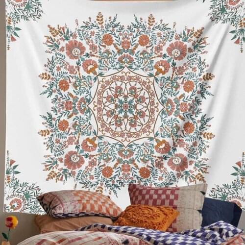 Mandala Flower Tapestry Wall Hanging Bohemian Tapestry Floral Print Tapestries for Home Bedroom Wall Decor