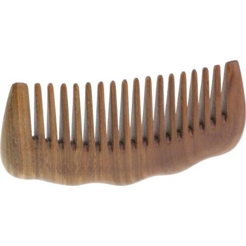 1Pcs Natural Handmade Green Sandalwood Wide Tooth Hair Comb, Natural Sandal Wood