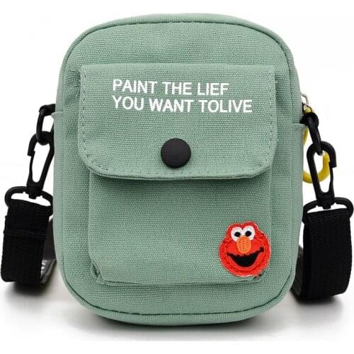 JYSHINE Sesame Street Cookie Monster Gift Canvas Bag Cartoon Printed Shoulder Bag Casual Contracted Students Bag Shopping Bags