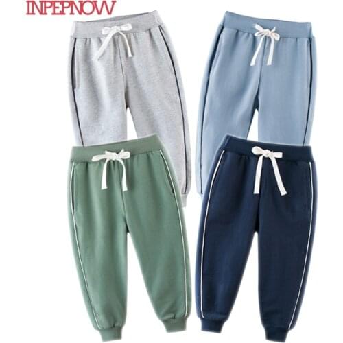 INPEPNOW 4-14 Yrs Olds 2020 Spring Casual Sports Pants for Boy Child Trousers Cotton Large Size Childrens Pants for Girls CK006