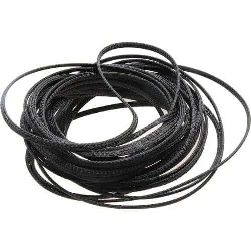 10M Black Insulation Braided Sleeve Tight PET Expandable 4mm High Density Sheathing Wire Protection