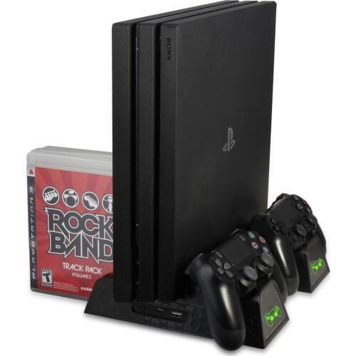 Regular PS4/ PS4 Slim/ PS4 Pro Cooler, Multifunctional Vertical Cooling Stand, PS4 Controller Charger with LED Indicators