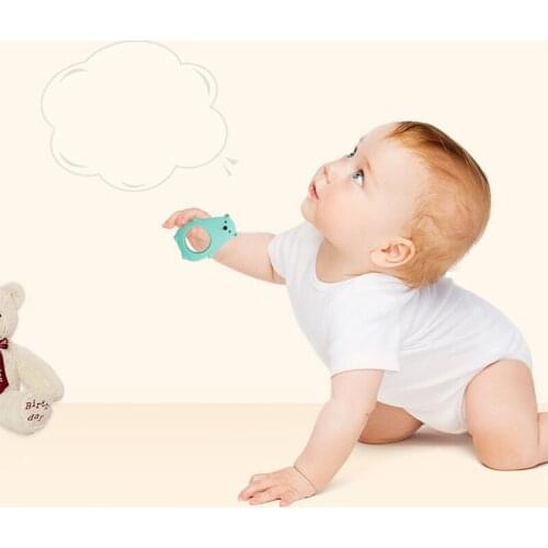 Cute Polar Bear Cartoon Animal Baby Teethers Food Grade Silicone Toddler Rodent Safe BPA Free Newborns Teething Tiny Rod Toy