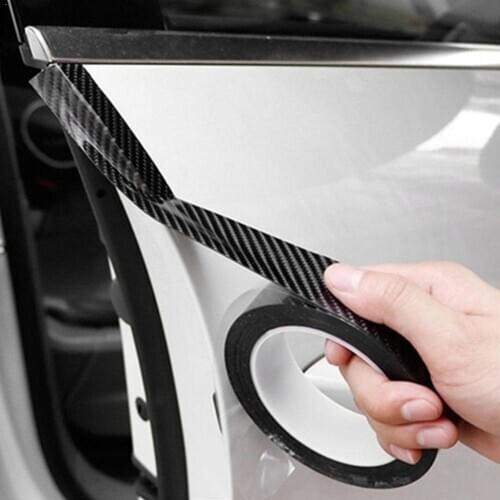1PC Carbon Fiber Stickers Car Door Anti Kick Pad Protection Sticker Mat Fiber Carbon 5cm*3m7cm*3m10cm*3m Imitation 3cm*3m, O2I2