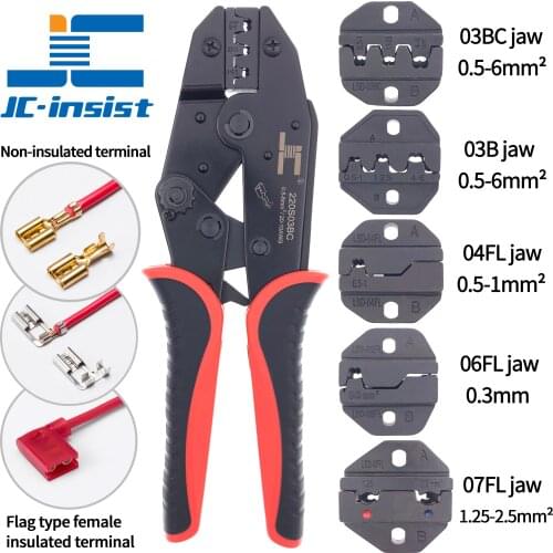 Non-insulated flag type Nylon flag type open spring terminal pliers, cold crimping tools, ratchet crimping tools