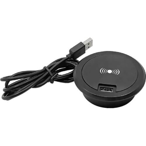 2021 New Embedded 10W Desk Wireless Charger Multifunctional Wireless Charging Pad Black