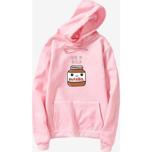 New hoodie Harajuku Cute Hoodies Korean Fashion You Are My Nutella Printed Kawaii Sweatshirt Kpop Befree moletom feminino rop