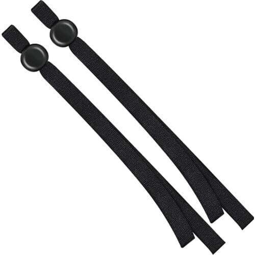 150 Pieces Flat Elastic Cord Bands with Adjustable Buckle Stretchy Sewing Ear Loop Anti-Slip Ear Straps for DIY (Black)