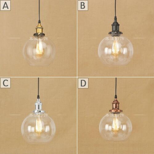 Nordic Pendant Lights Globe Chrome Lamp Glass Ball Pendant Lamp Lustre Suspension Kitchen Light Fixture E27 Home Lighting