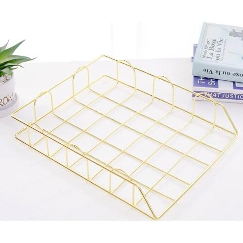 Document Binder File Rack Tier Storage Letter Binders Iron Stackable Sundries Mail Holders Stationery Office Business Metal