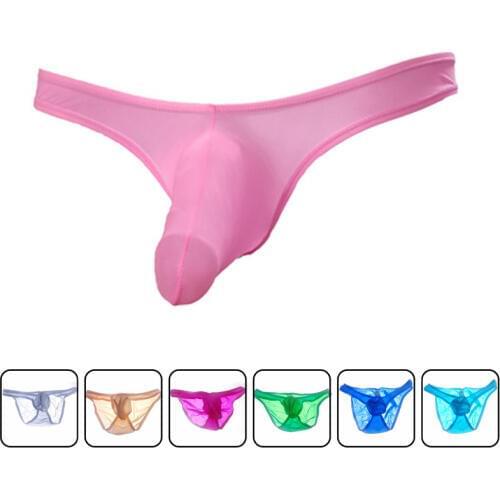 Sexy Pouch sexy underwear new hot Mens sexy Ice Silk bikini Gay underwear mens briefs Male Jockstrap transparent
