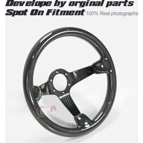 Universal Black Blue Carbon Fiber Deep Dish Type 335mm Steering Wheel(deep around 60mm,6 bolts 70mm PCD)
