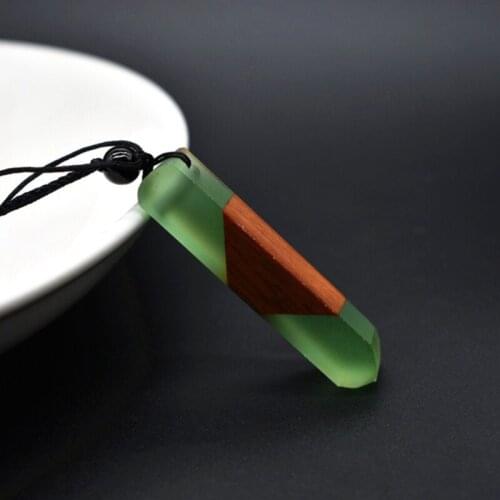 Vintage Men Women New Fashion Wood Resin Necklace Pendant Woven Rope Chain Necklace Jewelry Gifts