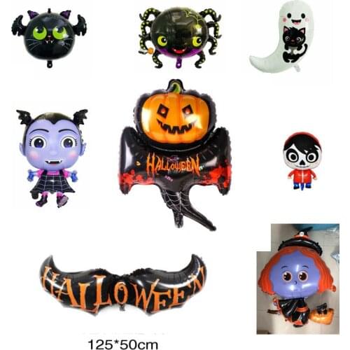 Halloween Aluminum Film Balloon Decoration Ghost Festival Coco Pumpkin Bat Aluminum Foil Balloon Cartoon Anime Ghost