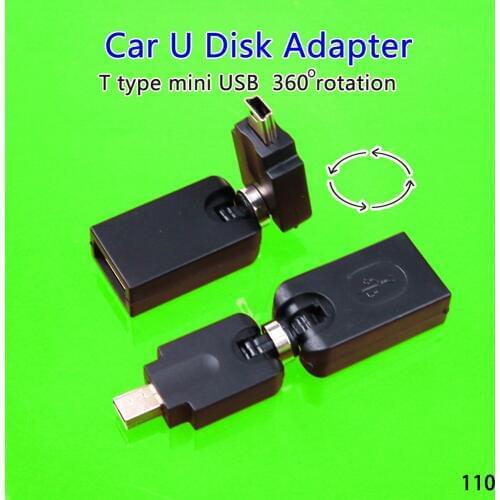 1pcs New USB 2.0 A female to Mini 5 pin male 360 Degree rotation angle Extension adapter cable connector For Car Mp3 U disk