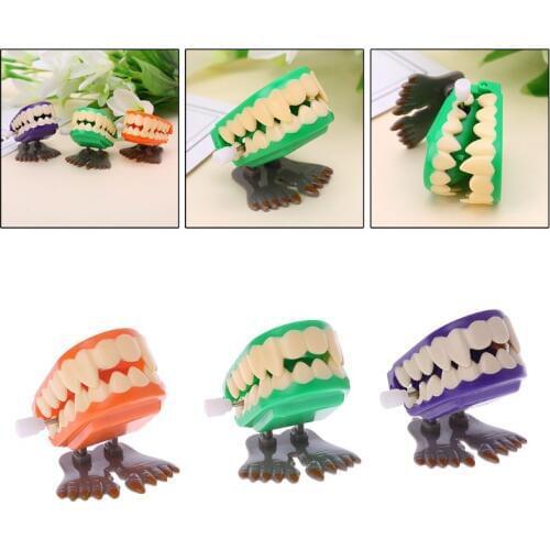 2pcs Clockwork Jumping Denture Educational Mechanical Toys Halloween Prank Decoration