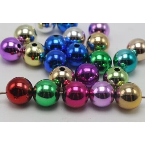 25 Shiny Mixed Metallic Colour Acrylic Christmas Round Beads 16mm(0.63") Smooth