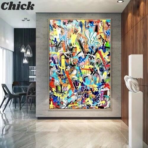Abstract Graffiti Art Boy Canvas Painting Abstract Modern Prints and Posters Cuadros Wall Art Picture for Living Room Home Decor