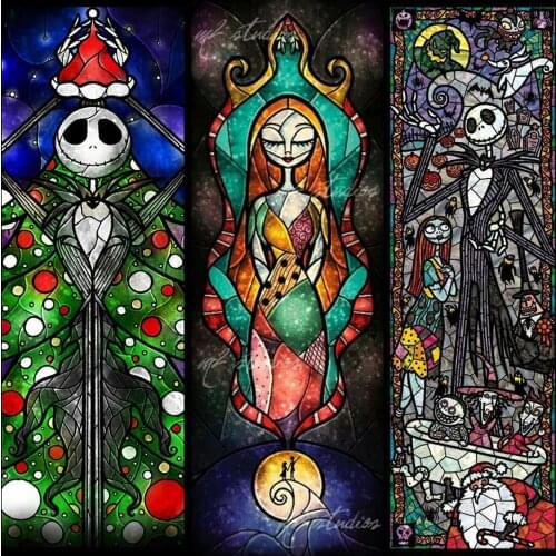 DIY Diamond Embroidery Christmas skull 5D Diamond Painting Full Square Round Diamond Mosaic Cartoon girl Rhinestones Pictures