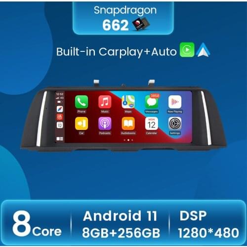 Fellostar Snapdragon 662 8+256G Car multimedia Player For BMW 5 Series F10/F11/520 2011-2016 CIC/NBT Wireless carplay DSP IPS