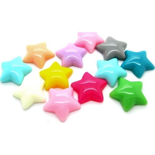 LF 50Pcs Mixed Resin Star Decoration Crafts Flatback Cabochon Embellishments For Scrapbooking Kawaii Cute Diy Accessories