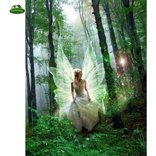 Fashion Characters Forest Elf Girl Needlework DIY Diamond Painting Cross Stitch Rhinestone Diamond Embroidery Wall Sticker