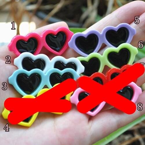 Jewelry Materials For Hair Accessory 24pcs Mixed 47*19mm Kawaii Flat Back Resin Combine Wtih Glass Cabochons Adorable Sunglasses