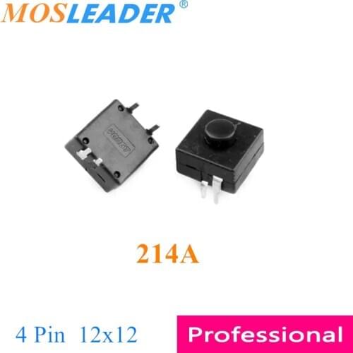 Mosleader 1000pcs 214A For Flashlight Electric torch Switches ON-ON-OFF 12x12 12*12 4 Pin Button switch Push Button