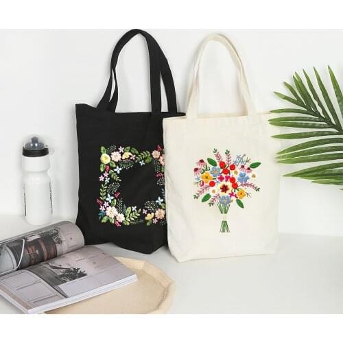 DIY Flower Pattern Embroidery Hoops Sewing Cross Stitch Cloth Threads Tools Embroidery Kit Sewing Needlepoint Kits