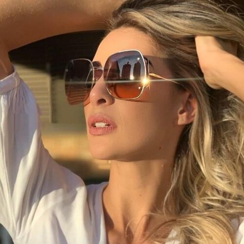 Luxury Tricolor Grdadient Oversized Sun Glasses for Women Men Travel Driving Glasses Brand Shades Sunglasses Female Men Unisex