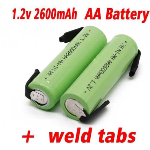 2021 lot AA Rechargeable Battery 1.2V 2600mAh NiMH 14430 Battery with Solder Pins for DIY Electric Razor Toothbrush Toys